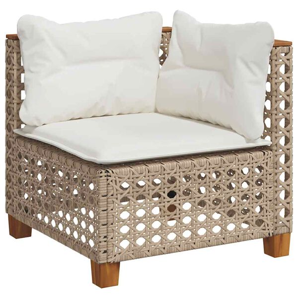 vidaXL Set Divano da Giardino 9 pz con Cuscini Beige in Polyrattan