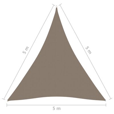 vidaXL Parasole a Vela Oxford Triangolare 5x5x5 m Grigio Talpa