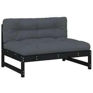 vidaXL Divano Centrale 120x80 cm in Legno Massello di Pino Nero