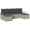 vidaXL Set di divani 6 pz Grigio chiaro polyrattan