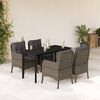vidaXL Set da Pranzo da Giardino 5 pz con Cuscini in Polyrattan Grigio
