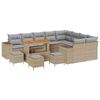 vidaXL Set Divano da Giardino con cuscino 13 pcs Beige polyrattan
