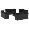 vidaXL Set Divani da Giardino 13pz con Cuscini Nero in Polyrattan