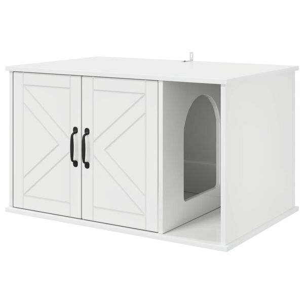 vidaXL Casa per Gatti Bianco Lucido 85 x 55 x 50 cm Legno multistrato