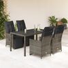 vidaXL Set Bistr&ograve; da Giardino 5 pz con Cuscini in Polyrattan Grigio