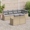 vidaXL Set Divano da Giardino Beige polyrattan