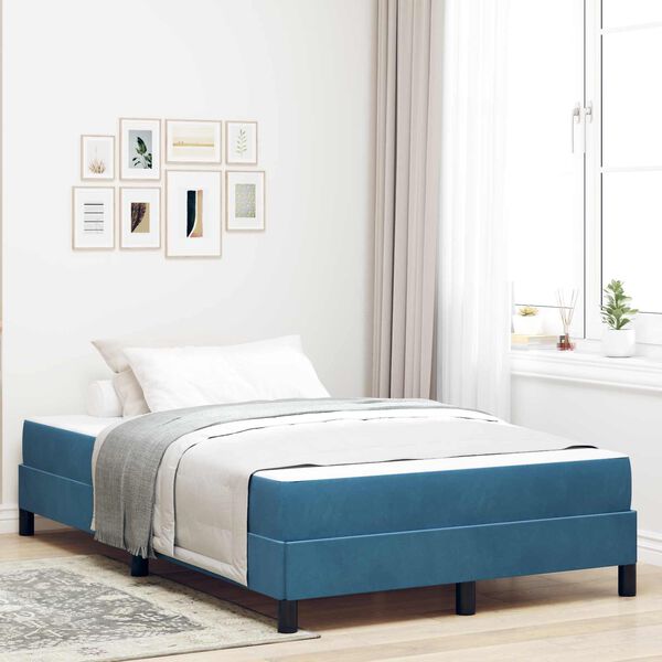 vidaXL Letto a molle con materasso Blu Scuro 120 x 190 cm Tessuto