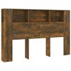 vidaXL Testiera con Scomparti Rovere Fumo 160x18,5x104,5 cm
