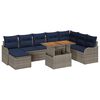 vidaXL Set Divano da Giardino 9 pz grigio e blu navy
