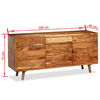vidaXL Credenza in Legno Massello con Ante Intagliate 160x40x75 cm