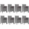 vidaXL Set da Pranzo per Giardino 9 pcs Bianco Polipropilene