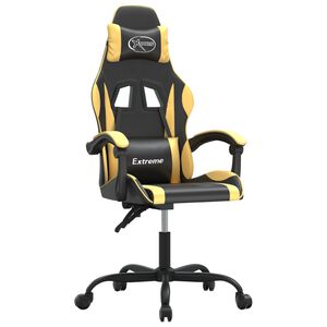 vidaXL Sedia da Gaming Nera e Oro in Similpelle