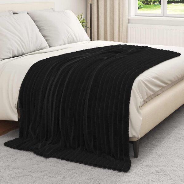 vidaXL Coperte da Pile 6 pcs Nero 200 x 150 cm Panno