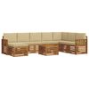 vidaXL Set di divani da esterno 9 pz Naturale e Beige