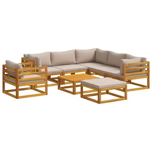vidaXL Set di divani 8 pz Naturale Legno di Acacia Massello