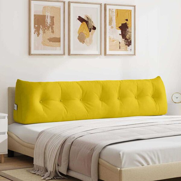 vidaXL Cuscino per Schiena Giallo 200 x 24 x 50 cm Velluto