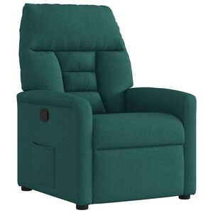 vidaXL Poltrona Reclinabile in Tessuto Verde Scuro