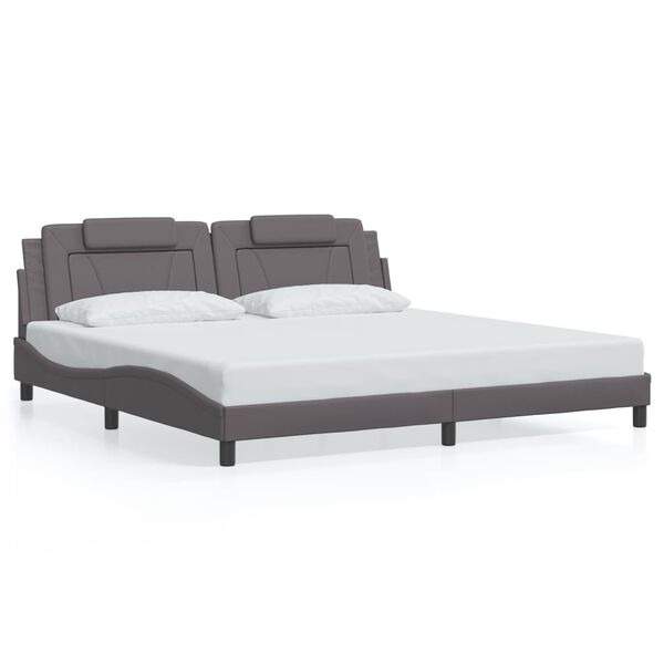 vidaXL Giroletto Viana senza Materasso Grigio 200x200 cm in Similpelle