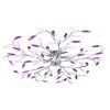 vidaXL Lampadario Foglie e Bracci in Cristallo Acrilico 5 E14 Viola