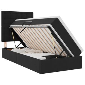 vidaXL Letto con contenitore e LED con led Nero 90 x 190 cm Velluto