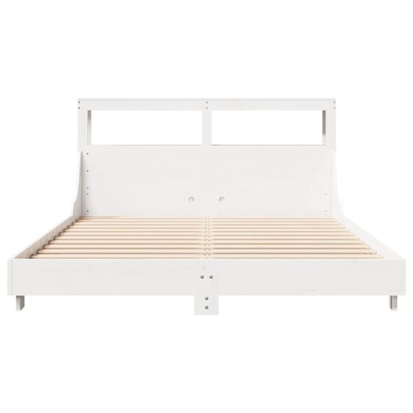 vidaXL Letto senza Materasso Bianco 140x200 cm Legno Massello di Pino