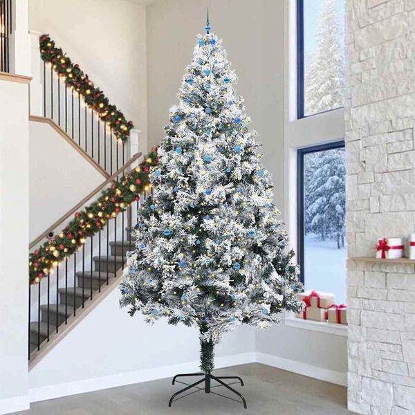 vidaXL Albero di Natale artificiale preilluminato con set di palline