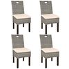 vidaXL Sedie Sala da Pranzo 4 pz in Rattan Kubu e Legno di Mango