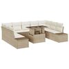 vidaXL Set Divano da Giardino 10 pz Beige polyrattan
