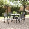 vidaXL Set di Tavolo da Giardino 5 pcs Nero Alluminio pressofuso
