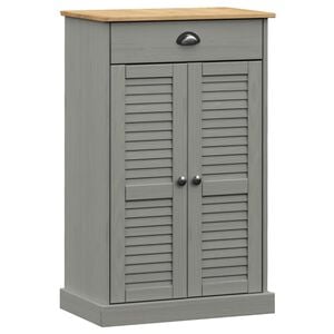 vidaXL Scarpiera VIGO 60x35x96 cm in Legno Massello di Pino Grigio