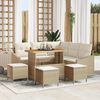 vidaXL Set Divano da Giardino con cuscino 9 pcs Beige polyrattan