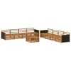 vidaXL Set di divani da esterno 9 pz Naturale Legno massello di acacia