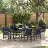 vidaXL Set da Pranzo per Giardino 7 pcs Grigio e Nero Rattan