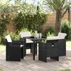 vidaXL Set da Pranzo per Giardino con cuscino 5 pcs Nero polyrattan