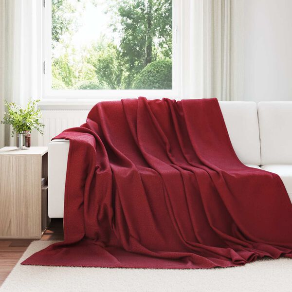 vidaXL Coperta Rosso Bordeaux 270 x 240 cm Panno