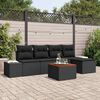 vidaXL Set Divano da Giardino con cuscino 6 pcs Nero polyrattan