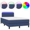 vidaXL Letto a Molle con Materasso e LED Blu 120x200cm in Tessuto