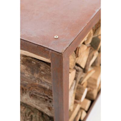 Elegante supporto per legna da ardere in acciaio inox da 120 cm vari