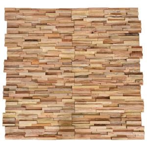 vidaXl Pannelli per Pareti 10 pz 1,08 m&sup2; in Legno Massello di Teak
