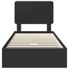 vidaXL Letto con Contenitore Nero 75 x 190 cm Legno multistrato