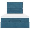 vidaXL Struttura Letto Pouf con Materassi Blu Scuro 120x200 cm Velluto