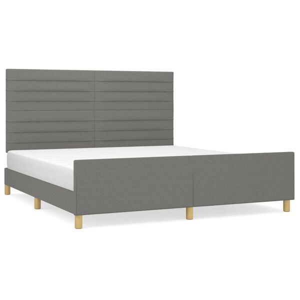 vidaXL Giroletto senza Materasso Grigio Scuro 160x200 cm Tessuto