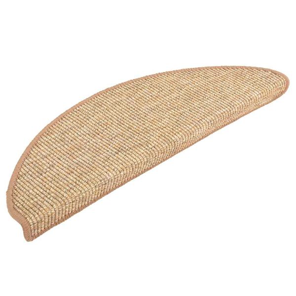 vidaXL Tappetini per scale 15 pz 56x17x3 cm Marrone chiaro Semicircolari