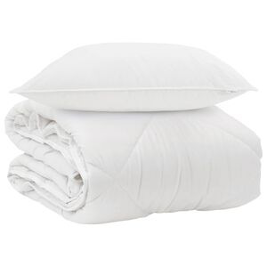vidaXL Duvet per Tutte le Stagioni con cuscino 2 pcs Bianco Microfibra