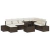 vidaXL Set Divano da Giardino 9 pz Marrone e Crema polyrattan