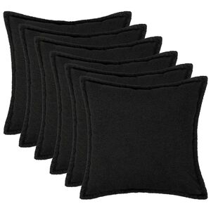 vidaXL Federa 6 pcs HOUTEN Nero 30 x 30 cm Boucl&eacute;