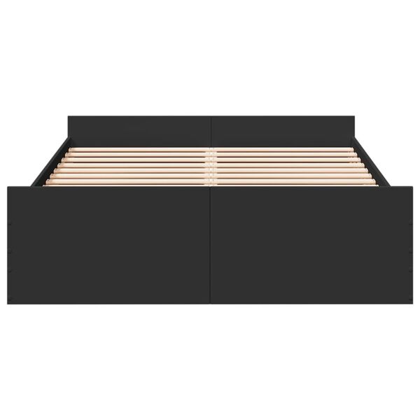 vidaXL Giroletto con Cassetti Nero 140x190 cm in Legno Multistrato