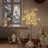 vidaXL Albero Natale 128 LED 1,2 m Salice Bianco Caldo Interno Esterno