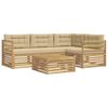 vidaXL Set di divani da esterno 5 pcs Bianco e Beige Poliestere