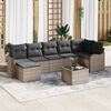vidaXL Set Divano da Giardino 8 pcs Grigio polyrattan
